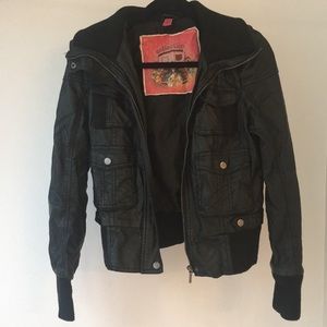 Black leather jacket